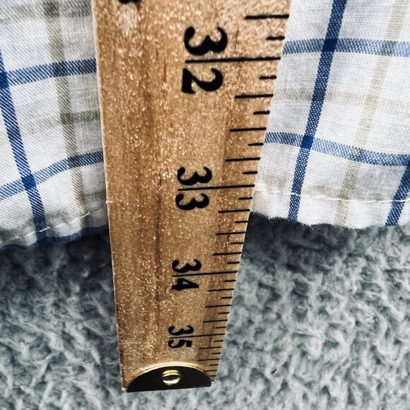 Wrangler Mens Western Shirt 2XL White Blue Plaid Pearl Snap Short Sleeve Pockets - Picture 6 of 8